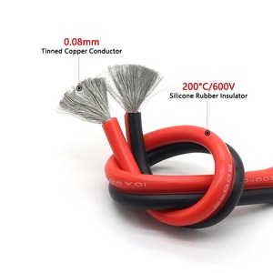 สายเคเบิลทองแดง PVC แบบยืดหยุ่น 2 ขา ขนาด 30/28/26/26/24-8AWG IP67 อะแดปเตอร์เชื่อมต่ออุปกรณ์อิเล็กทรอนิกส์ยานยนต์ ไฟ LED สีดำแดง ทนความร้อนสูง 12V - Product Image 2