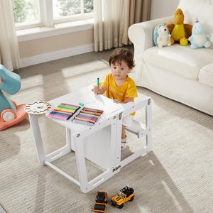 Torre de Aprendizaje y Taburete de Cocina 4 en 1 para Niños de 1 a 6 Años, Incluye Pizarra Blanca, Escritorio, Mesa y Silla - Product Image 4
