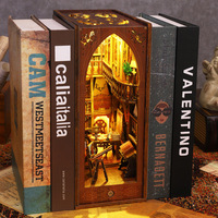 Miniatura de Librería DIY, Diseño Vertical Art Deco |   Sujeta Libros 3D de Madera para Adultos, Alivio del Estrés |   Regalo Creativo de Cumpleaños