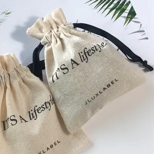 Льняная сумка на заказ, Органическая небольшая Льняная сумка, упаковка, хлопковая муслиновая сумка на шнурке с логотипом