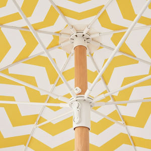 Sombrilla de Playa Resistente con Flecos, Rayas Amarillas y Blancas, Protección UV, para Jardín, Cafetería, Terraza, Inclinable - Product Image 6