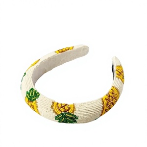 Bandeau pour cheveux fait main, design original, multicolores, brodé, avec perles, pour femmes, accessoires de mode pour cheveux - Product Image 2