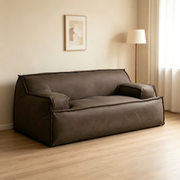 Modernes Einzel-Chesterfield-Sofa Rechteckiges Ledersofa in Wunschfarben Schwammkissen Komfortabel Langlebig für Wohnzimmer und Villa