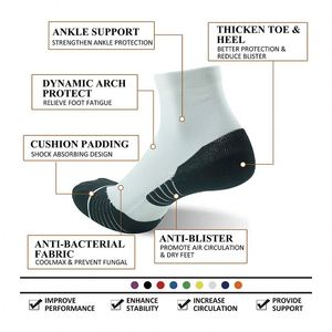 ถุงเท้าวิ่งแบบมีแผ่นรองรับข้อเท้าสำหรับผู้ชาย  ผ้าฝ้าย 100%  รับสกรีนโลโก้ - Product Image 2