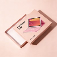 Caja de Embalaje para Portátil con Logotipo Personalizado, Caja de Regalo Rígida de Cartón Duro de 2 Piezas, Caja de Almacenamiento de Papel Mate Dorado con Inserto de Espuma