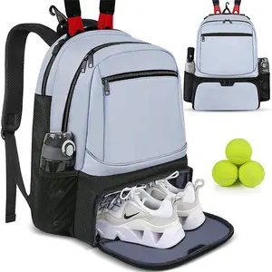 Tas ransel olahraga, tas ransel tenis dengan kantung pendingin, kompartemen sepatu, raket Badminton, tenis, tas olahraga