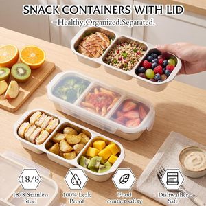 Premium Stainless Steel Bento <b>Box</b> with Plastic Lid 3 <b>Compartment</b> <b>Lunch</b> <b>Box</b> Divided Microwave Safe Stainless Steel <b>Lunch</b> <b>Box</b> - Product Image 4