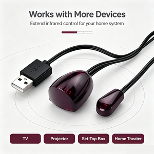 สายเคเบิล IR IFA02, ตัวขยายสัญญาณ IR แบบ USB หัววัดคู่, แบบเสียบใช้งานได้ทันที, ติดตั้งแบบซ่อนสำหรับทีวี, กล่องรับสัญญาณ, สายเคเบิล IR สำหรับโปรเจคเตอร์ - Product Image 2