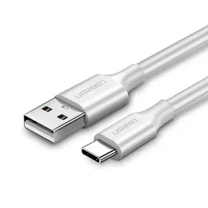 UGREEN यूएसबी प्रकार सी केबल 3A तेजी से चार्ज करने के लिए USB-A USB-C चार्जर पीवीसी कॉर्ड सफेद