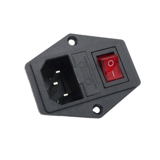 10A 250VAC 3 PINS Plug AC-01A With Fuse and Power Socket Boat Switch With Double Holes for Screw