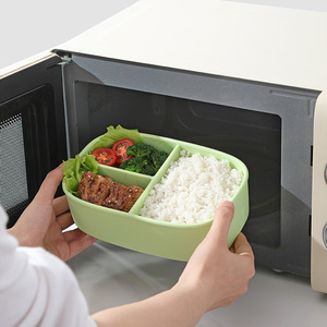 Silicone <b>Lunch</b> <b>Box</b> Rectangle 301-500Ml Microwave Safe <b>With</b> <b>Compartments</b> For Adults Preservation Plastic Lid - Product Image 5