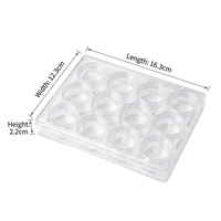 Boîte de rangement en plastique PS transparent en gros, 2,2 cm, fine, transparente, avec séparateurs pour l'affichage de perles et boucles d'oreilles