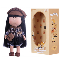 Poupée fille en vinyle de 24 cm, cheveux noirs longs et raides, tenue de mode, poupée à habiller, mini sac, objet de collection avec boîte cadeau pour filles