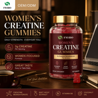 Gummies de créatine aux baies pour femmes, emballées en bouteille étanche, pour les femmes actives, les passionnées de fitness et les employées de bureau