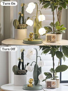 Phong Cách Bắc Âu 5 Lily of the Valley Hoa Đèn 3 Màu Sắc Chế Độ Kim Loại Cơ Sở Hoa Đọc Sách Ánh Sáng Cho Phòng Ngủ Phòng Khách Văn Phòng - Product Image 3