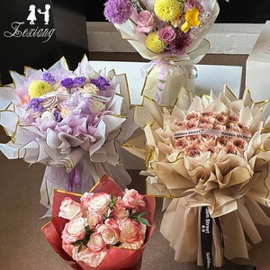 Papier d'emballage BOPP doré à double face, gaufré or, imperméable, à ions d'or, 57x57cm, 20 feuilles, très vendu - Product Image 4