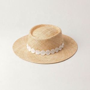 Sombrero de Paja Natural Estilo Pork Pie, Elegante y Moderno, para Mujer, Protección Solar - Product Image 4
