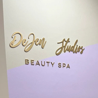 Enseigne de réception de bureau en acrylique découpée au laser, signalétique de bâtiment, logo de salon de beauté, enseigne murale, lettres de logo personnalisées, enseigne publicitaire