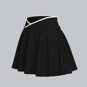 تنورة يوجا نسائية عالية الخصر بتصميم مريح، قصة A مع حواف مطوية، سريعة الجفاف وخفيفة الوزن ومضادة للكشف، مناسبة للتمارين الرياضية، تصنيع حسب الطلب - Product Image 3