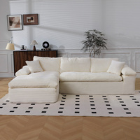Sofa Modular Tiga Dudukan Modern, Sofa Cloud, Sofa Box Terkompresi, Sofa L-Shaped Chaise Convertible, Cocok untuk Hotel, Apartemen, Sekolah