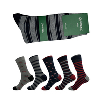 Premium en gros respirant tricoté rayé vague drapeau motif coloré équipage chaussettes Style décontracté pour hommes