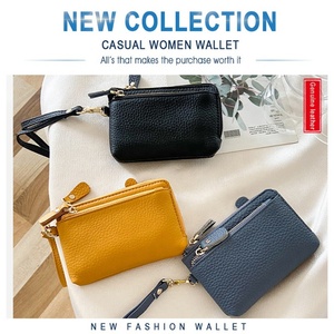 Custom Cow Leather Ladies Coin <b>Purse</b> Mini Zipper Pouch with Waist Strap <b>Small</b> Card Holder Keychain Coin <b>Purse</b> - Product Image 3