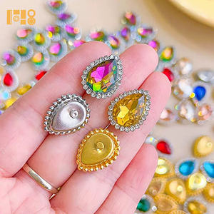 Couleur mélangée verre griffe diamant gouttelettes tournesol cousu à la main <span class=keywords><strong>strass</strong></span> bricolage vêtements correspondant Design en gros - Product Image 5