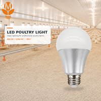 Bombilla LED para Aves de Corral, 5W 7W 9W, IP67 Impermeable, Regulable 0-100%, Luz para Gallineros, para Granjas Comerciales de Pollos de Engorde y Ponedoras