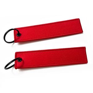 Personal <b>Custom</b> Logo Double Sided Embroidered Fabric <b>Key</b> Tag With Own Design Woven Embroidery Keychain - Product Image 3
