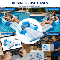 Chaises flottantes gonflables personnalisées avec coussins, lits flottants gonflables pour piscine, adaptés aux villas familiales