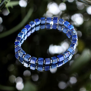 Bracelet en perles carrées de Lapis Lazuli naturel 6*6mm, style bohème, perles irrégulières, bracelet de guérison pour les <span class=keywords><strong>vacances</strong></span> - Product Image 2