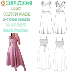 Vestido Largo Informal Rosa Elástico de Tela Tejida para Mujer, Vestido Largo Suave y Transpirable para Vacaciones de Verano en la Playa - Product Image 2