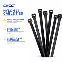 Attaches de câbles en nylon PA66 vierge à 100 % CHCC 4,8*200 mm UL94 V-2 autobloquantes pour la gestion des câbles, vente en gros, en vrac, OEM, personnalisées