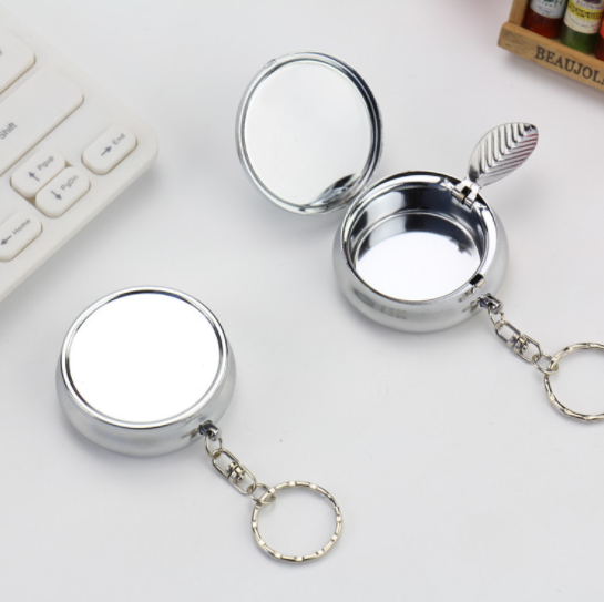 2025 Best-Selling New Mini Ashtray Keychain Sublimation Blank Ashtray Metal Ashtray Keychain