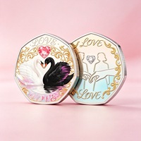 Pièce commémorative en métal double face MM Heptagon Arbre de Vie Cœur Arc-en-ciel, souvenir pour couple, anniversaire, cadeaux de fête