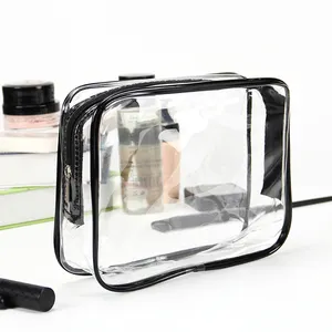 새로운 패션 방수 투명 여행 세면 도구 가방을 받기 위해 양치질 가방 투명 화장품 메이크업 가방 pvc