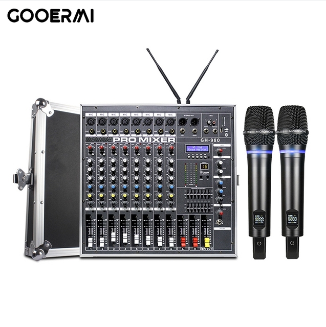 MIC-GH980 8 Channel 600W*2 Powered Professional Mixing Console Audio Devices Suitable for Various Music Scenes Stage DJ