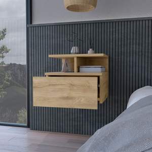 DB Luxury Antiqued Macadamia Nightstand con 2 cajones Panel de madera maciza Flopini plegable para dormitorio para uso en apartamentos - Product Image 5