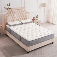 Matelas King Size Diglant pour Lit Double, Gel Latex Naturel Mousse à Mémoire, Ressorts Ensachés Roulés, Matelas en Boîte