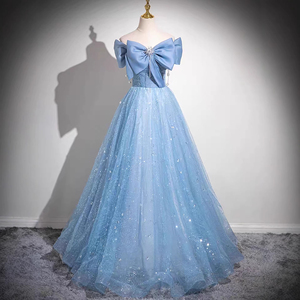 Vestido de noche azul de un solo hombro: un elegante atuendo formal para graduación y eventos formales para mujeres. - Product Image 6