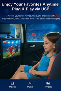 Televisor Inteligente Portátil de 15.4 Pulgadas, Android LED <span class=keywords><strong>TV</strong></span> 16:9 300cd/m², Compatible con AVI/MKV/MP4 DVB-T2 ATSC para Ver Partidos de <span class=keywords><strong>Fútbol</strong></span> en <span class=keywords><strong>Vivo</strong></span> - Product Image 2