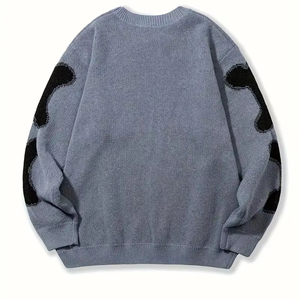 Bán Buôn 100% Cotton Người Đàn Ông Của Thiết Kế Áo Len Tùy Chỉnh Jacquard Crew Cổ Logo Chống Nhăn Mùa Đông Mô Hình Thời Trang Nhà Máy Trực Tiếp - Product Image 2