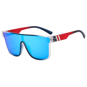 Lunettes de soleil sportives à monture plate tendance 2025 avec logo personnalisé, verres miroir colorés UV400, lentille monobloc, lunettes carrées pour hommes et femmes - Product Image 6