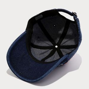 2025 Summer Two Tone Distressed Dad Hat Denim Baseball Cap for Women Men <b>Sun</b> <b>Shade</b> - Product Image 6