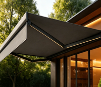 Auvent rétractable motorisé de luxe, imperméable, pour terrasse extérieure, auvent électrique, auvent en aluminium, parasol