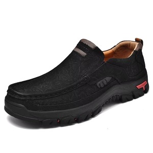 Grande taille 39 # -50 #   Mocassins populaires pour hommes en cuir véritable, couleur unie, bout rond, chaussures décontractées de randonnée pour l'automne - Product Image 2