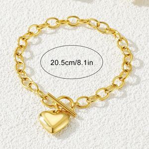 Cổ Điển 2026 Thép Không Gỉ Vòng Đeo Tay Với 18K Vàng Mạ Đồ Trang Sức Thời Trang Cho Phụ Nữ Các Cặp Vợ Chồng Hình Học Thiết Kế Trái Tim Cho Các Bên - Product Image 3