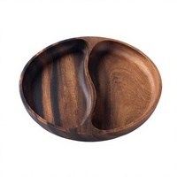 Plateau à fruits secs au design minimaliste moderne, plateau en teck à cinq compartiments, plateau en bois d'acacia, plateau à thé créatif pour la maison