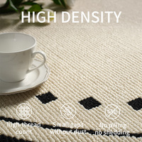 Tapis géométrique rond moderne pour salon, chambre, balcon, antidérapant, en mélange de polypropylène, avec motif à carreaux