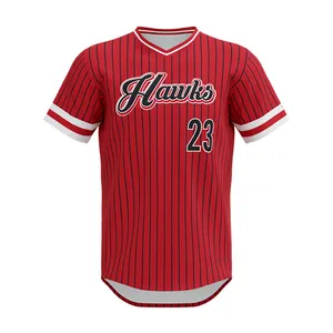 100% Polyester Custom Professionele Honkbal Training Blanco Gestreepte T Shirts Baseball Jersey Shirts Voor Mannen